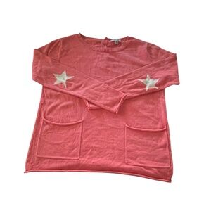 Lisa Todd Star Luxury Cotton Cashmere Pocket Sweater.